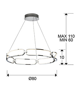 Schuller Colette Large Pendant Light in Chrome