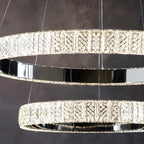 Endon Celeste 2 Ring LED Pendant in Polished Chrome and Clear Crystals