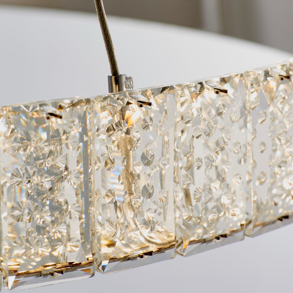 Endon Celeste 2 Ring LED Pendant in Polished Chrome and Clear Crystals