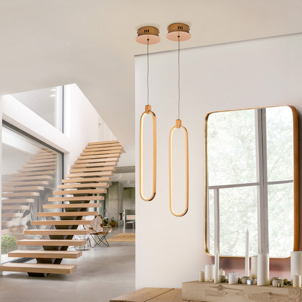 Schuller Colette Single Pendant Light in Rose Gold