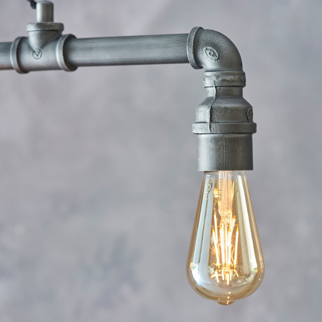 Endon Pipe 3 Light Pendant Light in Aged Pewter Paint