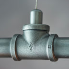 Endon Pipe 3 Light Pendant Light in Aged Pewter Paint