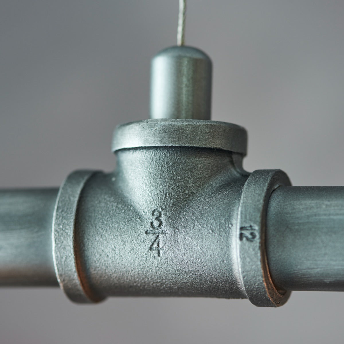 Endon Pipe 3 Light Pendant Light in Aged Pewter Paint