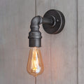 Endon Pipe 1 Light Wall Light in Aged Pewter Paint