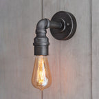 Endon Pipe 1 Light Wall Light in Aged Pewter Paint