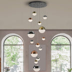 Schuller Sphere 14 Light Pendant Light with Multicoloured Shades & Remote Control 5 metre