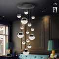 Schuller Sphere 14 Light Cluster Pendant Light in Chrome with Remote Control
