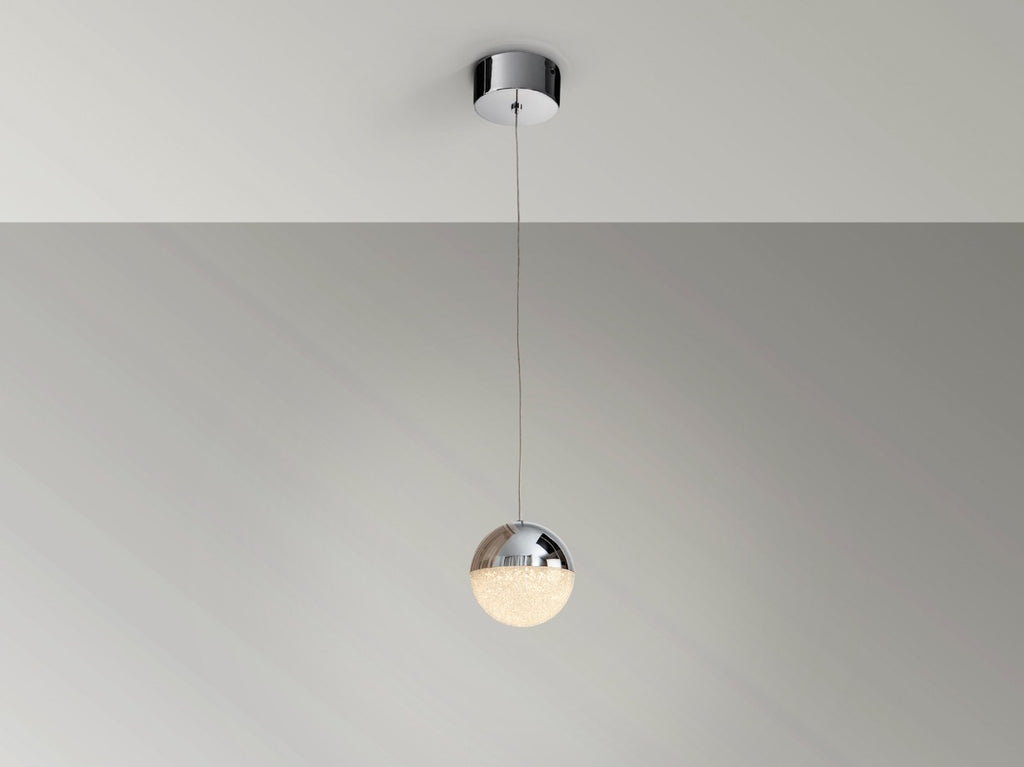 Schuller Sphere Small Single Pendant Light in Chrome