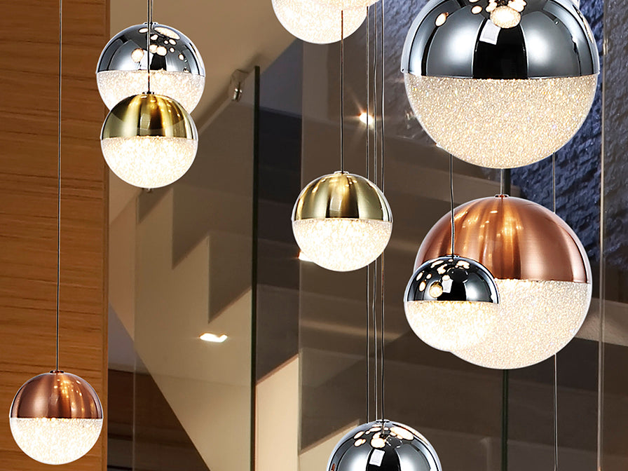 Schuller Sphere 27 Light Cluster Colour Changing Pendant Light in Multicoloured with Bluetooth Control