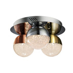 Schuller Sphere Flush Ceiling Light in Chrome with Multicoloured Shades