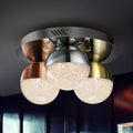 Schuller Sphere Flush Ceiling Light in Chrome with Multicoloured Shades