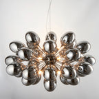 Endon Infinity 8 Light Pendant Light in Black Chrome with Dark Chromed Glass