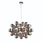 Endon Infinity 8 Light Pendant Light in Black Chrome with Dark Chromed Glass