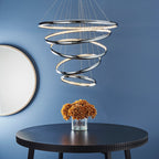 Endon Ozias 5 Light Multi-Hoop Pendant Light in Polished Chrome