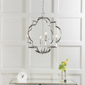 Endon Garland 4 Light Pendant Light in Polished Nickel with Clear Crystal