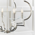 Endon Garland 4 Light Pendant Light in Polished Nickel with Clear Crystal