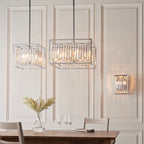Endon Acadia 4 Light Pendant Light in Chrome with Clear Crystal