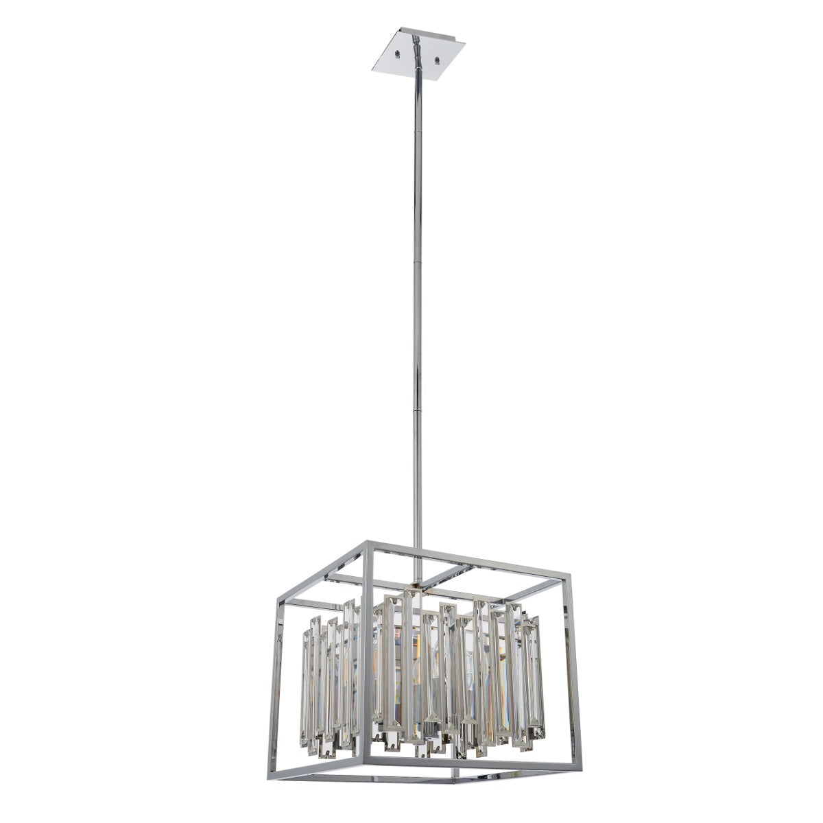 Endon Acadia 4 Light Pendant Light in Chrome with Clear Crystal