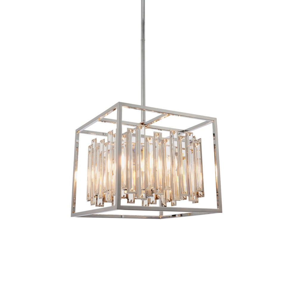 Endon Acadia 4 Light Pendant Light in Chrome with Clear Crystal
