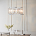 Endon Acadia 6 Light Pendant Light in Chrome with Clear Crystal