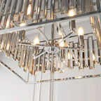 Endon Acadia 6 Light Pendant Light in Chrome with Clear Crystal