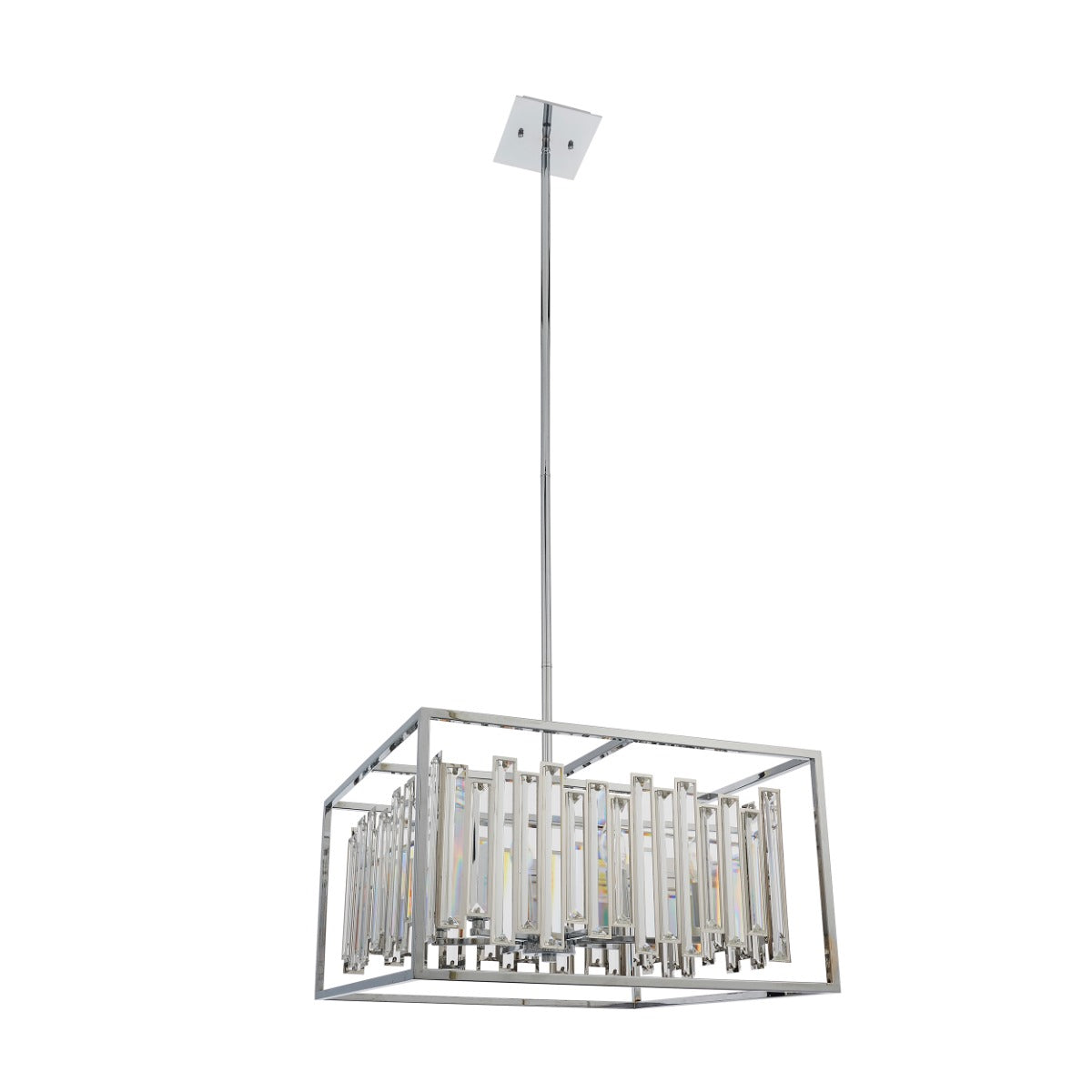 Endon Acadia 6 Light Pendant Light in Chrome with Clear Crystal
