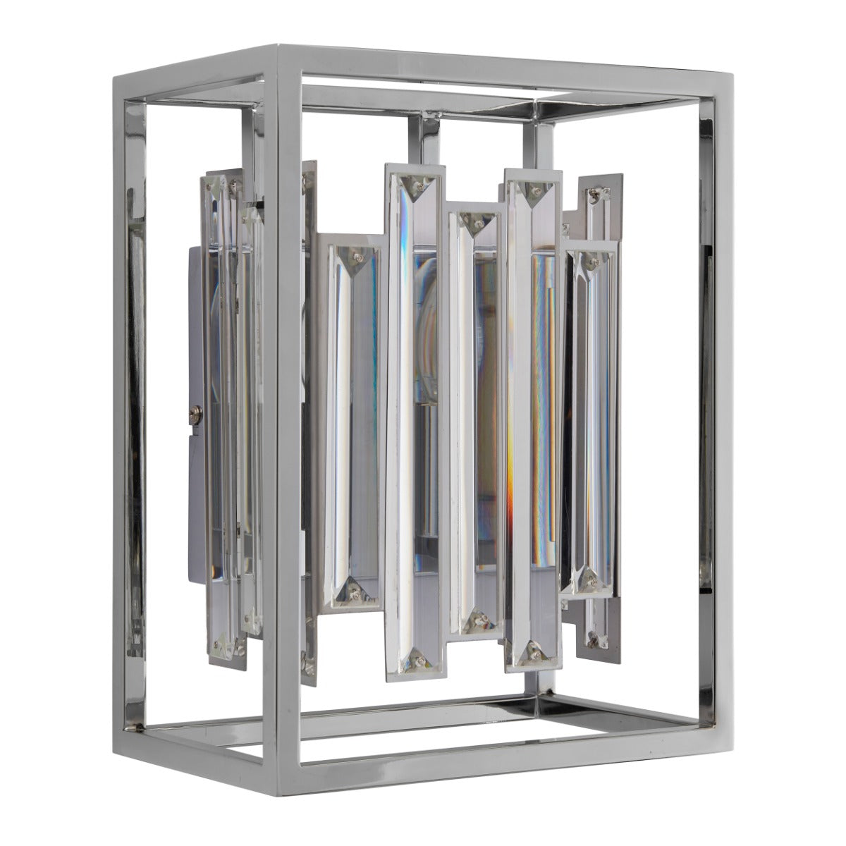 Endon Acadia 1 Light Wall Light in Chrome with Clear Crystal