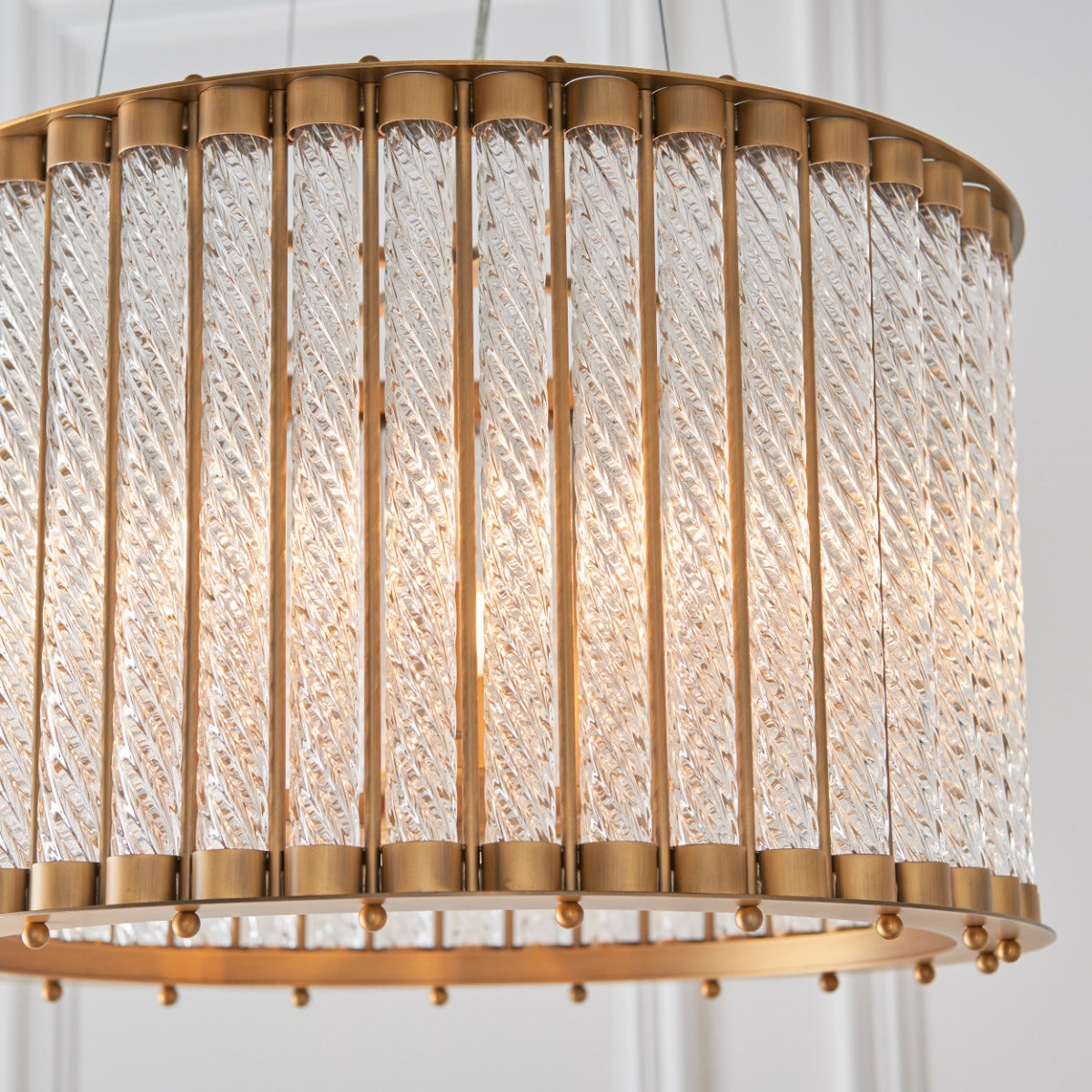 Endon Romola 6 Light Pendant Matt Gold with Clear Glass Rods