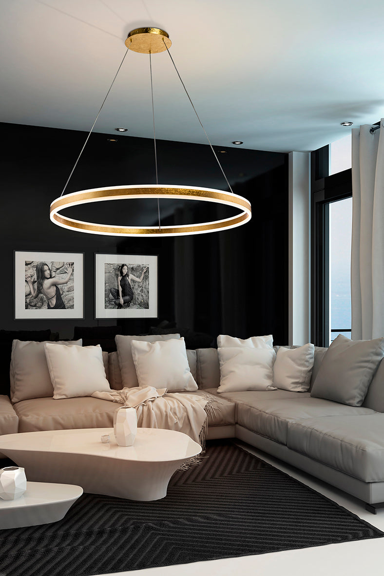 Schuller Helia Large Pendant Light in Gold Leaf