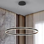 Schuller Helia Circular Pendant Light in Matt Black with Opal Diffusion