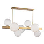 Hudson Valley Hinsdale 7 Light Island Pendant Light in Aged Brass