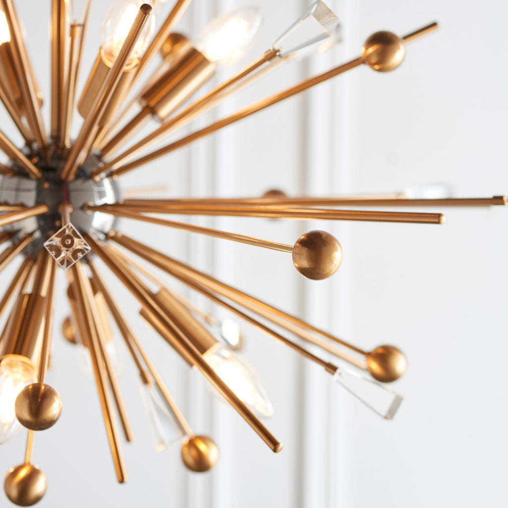 Endon Orcia 8 Light Pendant in Antique Brass