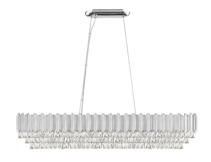 Regent Primrose 11 Light Linear Bar Pendant Light with Crystal in Chrome