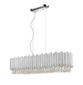 Regent Primrose 6 Light Linear Bar Pendant Light in Chrome with Crystal