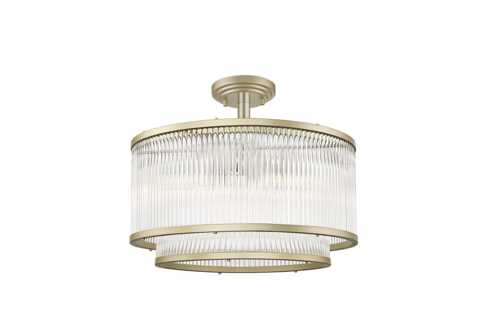 Regent Liana 5 Light Flush Ceiling Light in Matt Gold