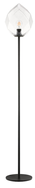Regent Acacia Floor Lamp in Black with Clear Glass