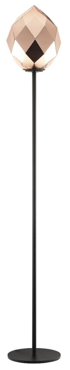 Regent Acacia Floor Lamp in Gold and Black with Glass