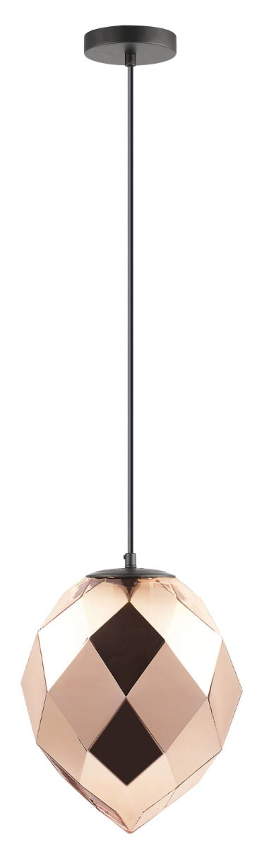 Regent Acacia Pendant Light in Gold and Black with Glass