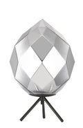 Regent Acacia Table Lamp in Chrome with Black Glass Shade
