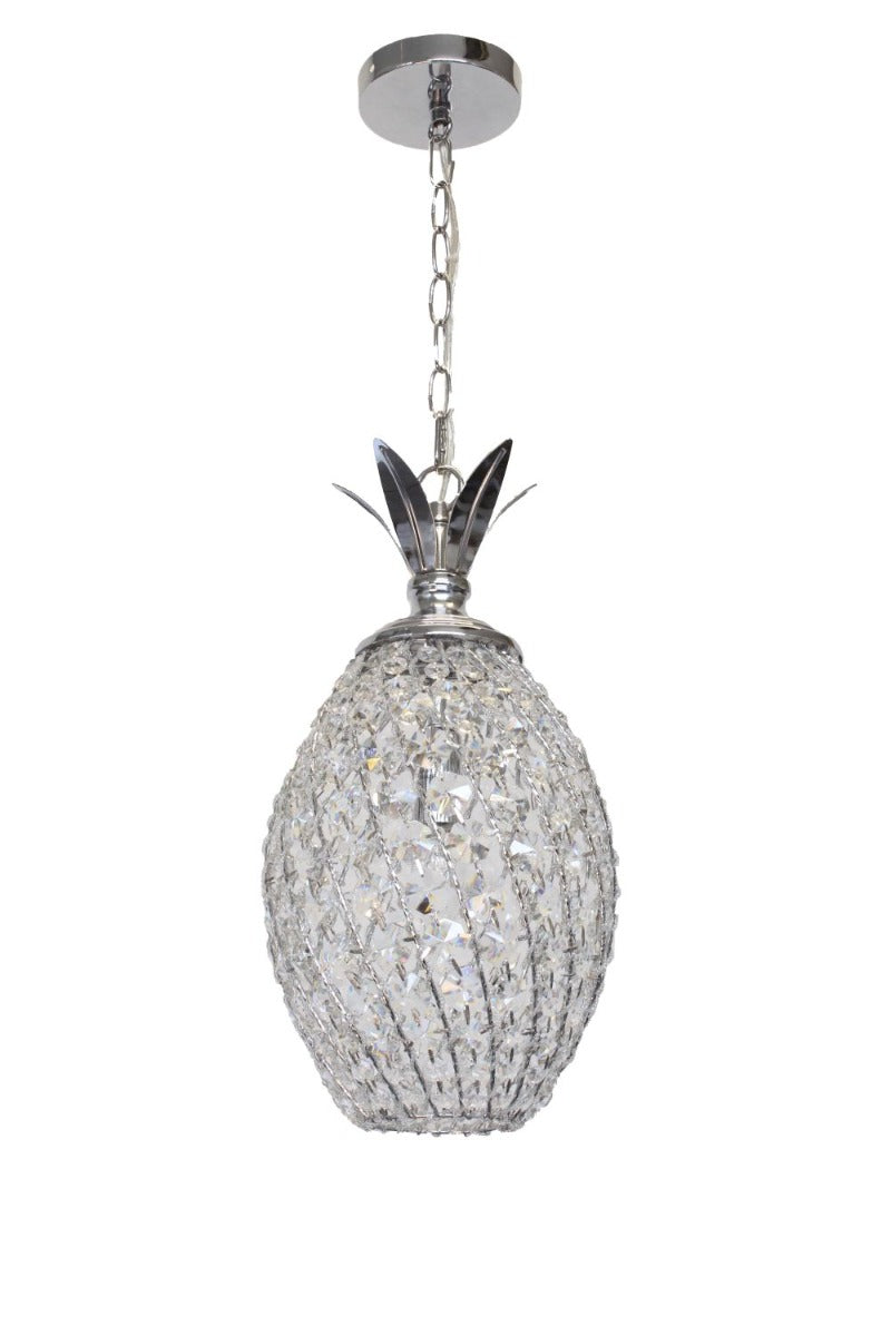 Regent Danica Pineapple Crystal Pendant Light in Chrome