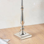 Endon Mia Tall Table Lamp in Polished Nickel with Natural Linen Shade