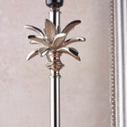 Endon Freya Table Lamp in Polished Nickel with Oyster Silk Shade