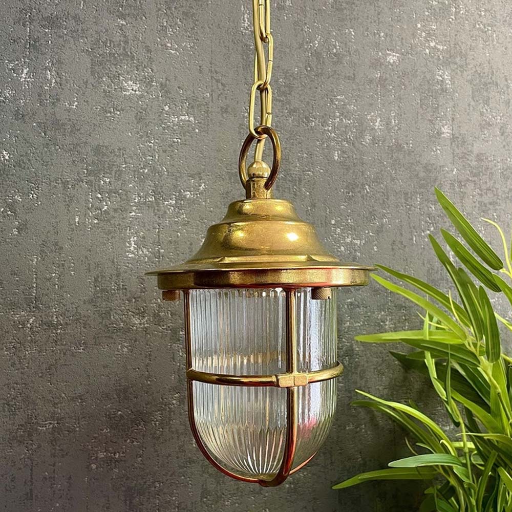Navigator Hull Pendant Lantern in Solid Brass
