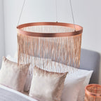 END Zelma 1 Light Pendant Light in Brushed Copper and Copper