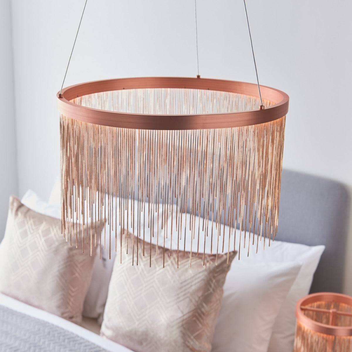 END Zelma 1 Light Pendant Light in Brushed Copper and Copper