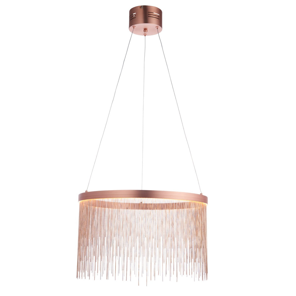 END Zelma 1 Light Pendant Light in Brushed Copper and Copper