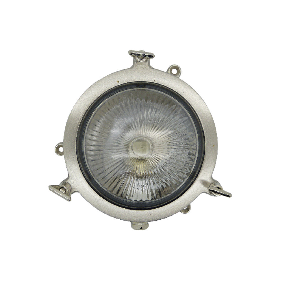 Navigator Compass Plain Mini Porthole Bulkhead Solid Brass in Satin Nickel