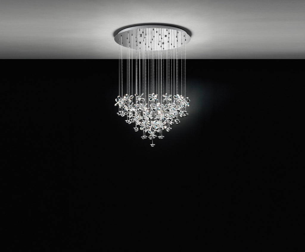 Eglo Stars of Light Pianopoli LED Pendant Fitting Chrome with Crystal 93661