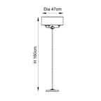 Endon Highclere 3 Light Floor Lamp in Brushed Chrome with Natural Linen Shade