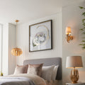 Endon Delphine Table Lamp in Gold Leaf with Ivory Cotton Fabric Shade